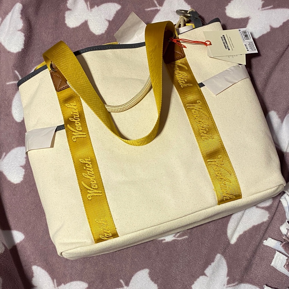 Cream and Yellow Woolrich Tote Bag. If you missed it at target. I have it!